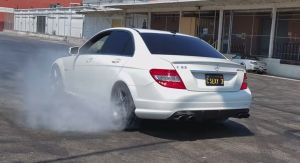 C63 Modified Lovely Nine Year Old Does A Burnout In His Dads Mercedes Benz C63 Amg-1606-1606