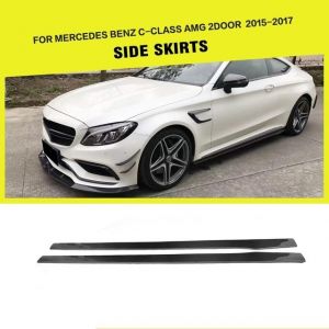 Mercedes C220 Modified Fresh Carbon Fiber Frp Auto Side Skirts Aprons Lip Extensions for-1996-1996
